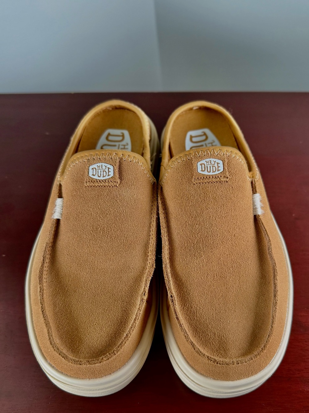 HEYDUDE Women’s Austin Lift Classic Platform Mules - Tan Size 6